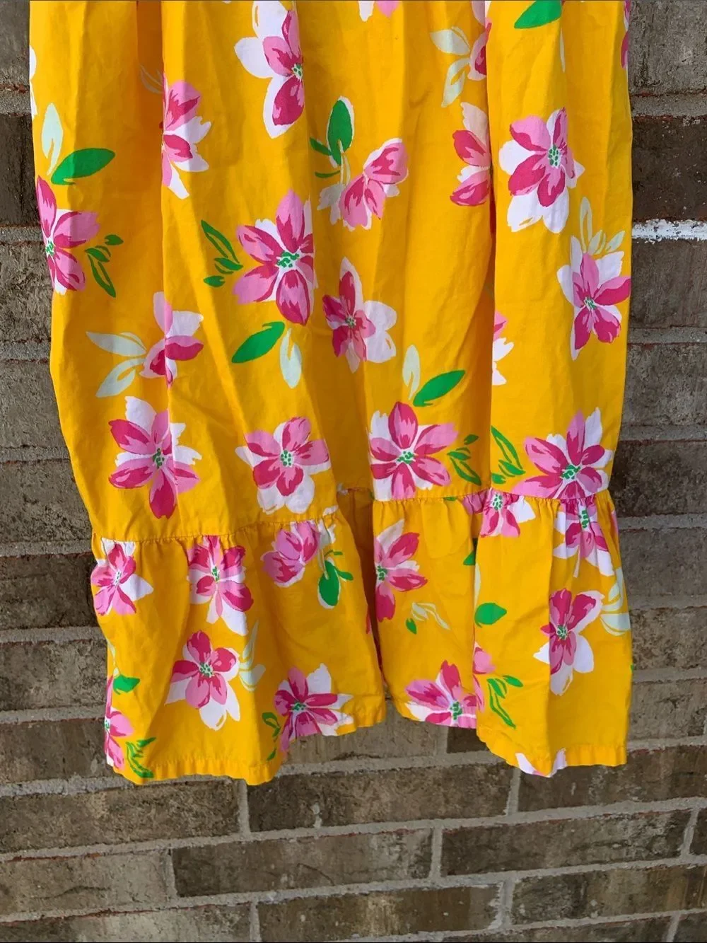 Take 50% OFF- Old Navy Yellow Floral Sundress with Pink & White Blossoms, Size-L